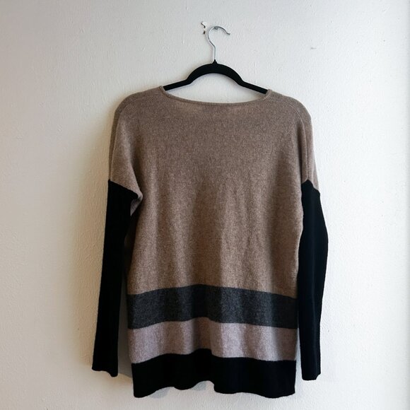 CLAUDIA NICHOLE 100% Cashmere Drop Shoulder Colorblock Sweater - Picture 7 of 7